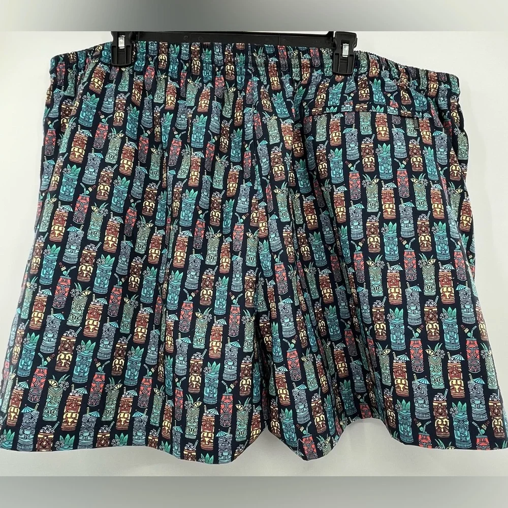 NEW Roundtree & York Caribbean Swim Trunks Mens Big Tall 4XB Tiki Navy Turquoise - Picture 6 of 12